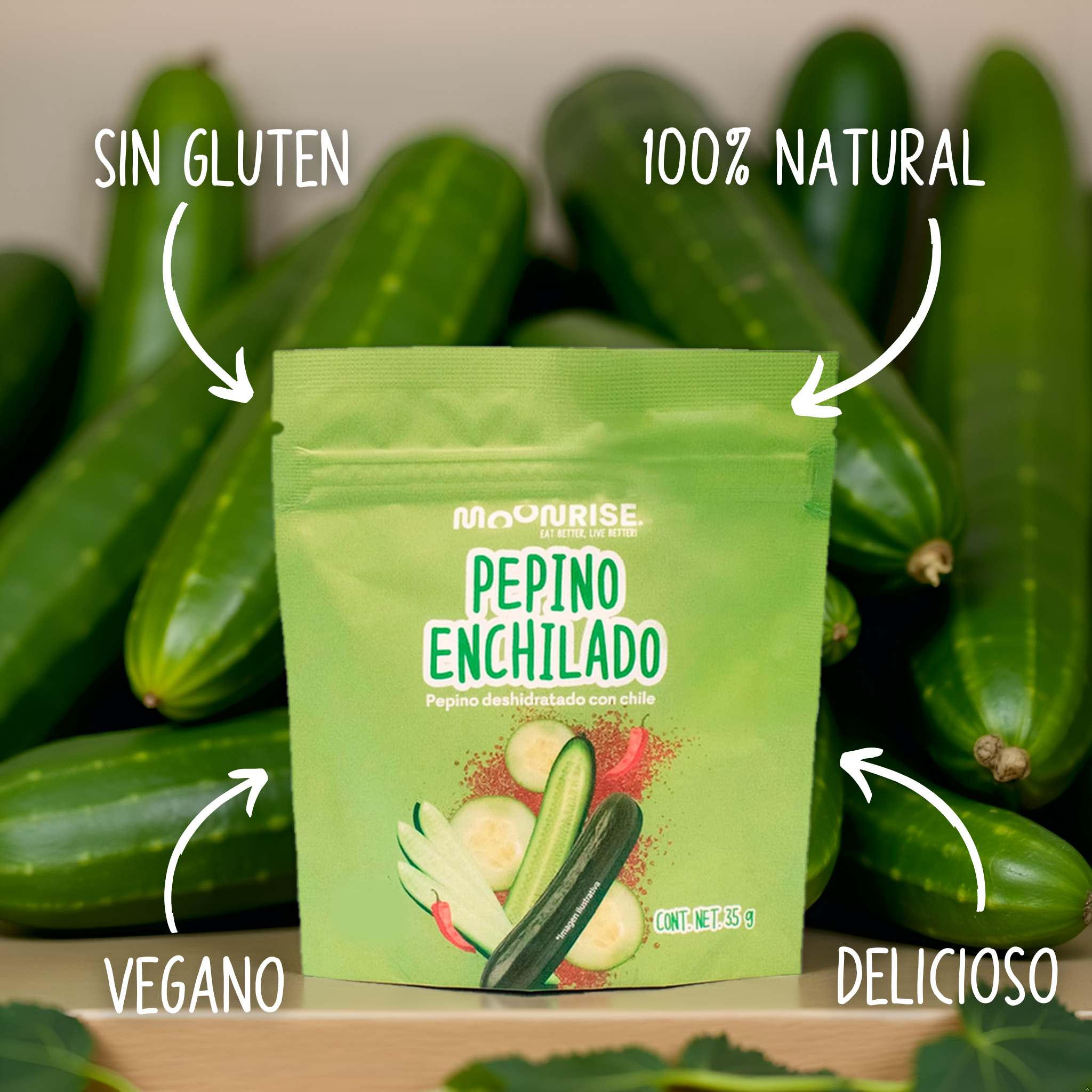 Pepino Enchilado Deshidratado 6 Pack MOONRISE