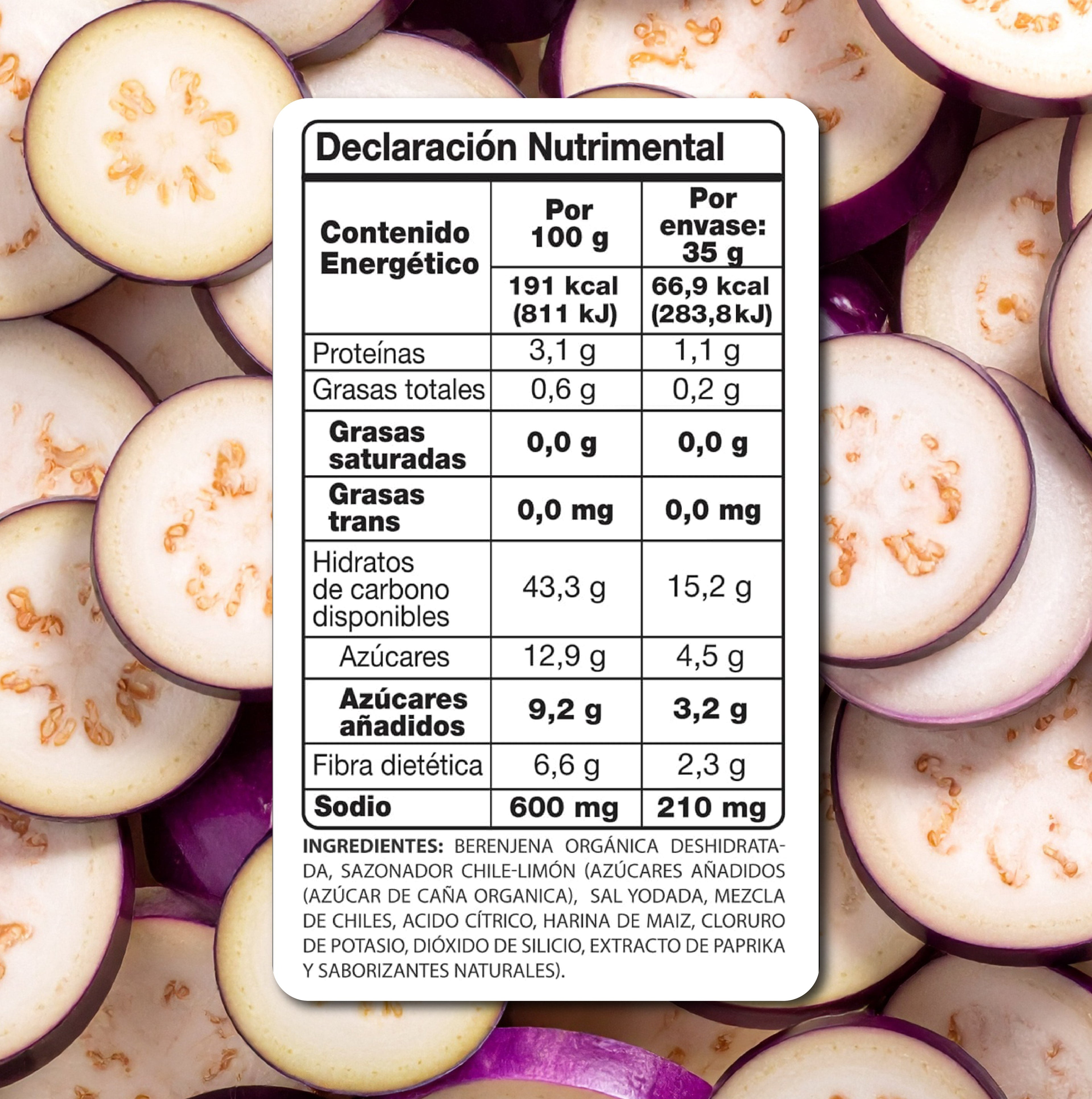 Berenjena Enchilada Deshidratada Moonrisefoods
