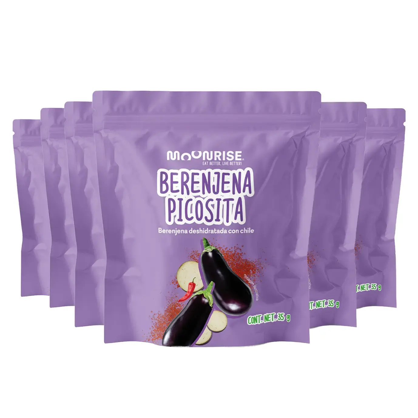 Berenjena Enchilada Deshidratada 6 Pack (Copia) Moonrisefoods