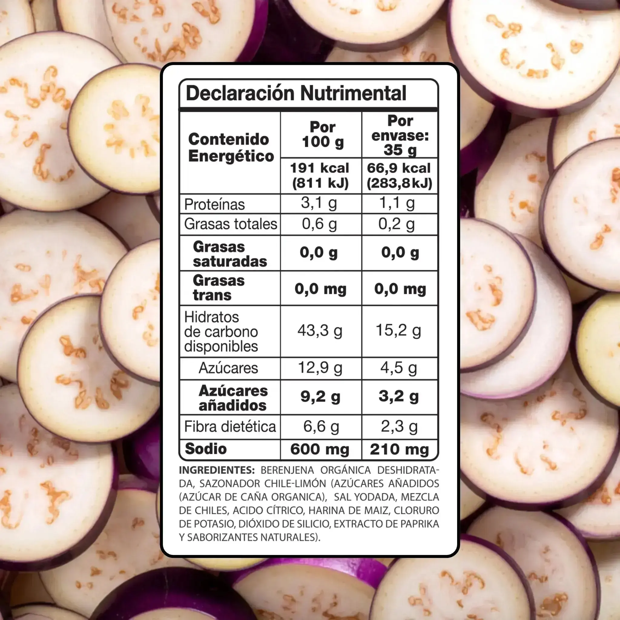 Berenjena Enchilada Deshidratada 6 Pack (Copia) Moonrisefoods